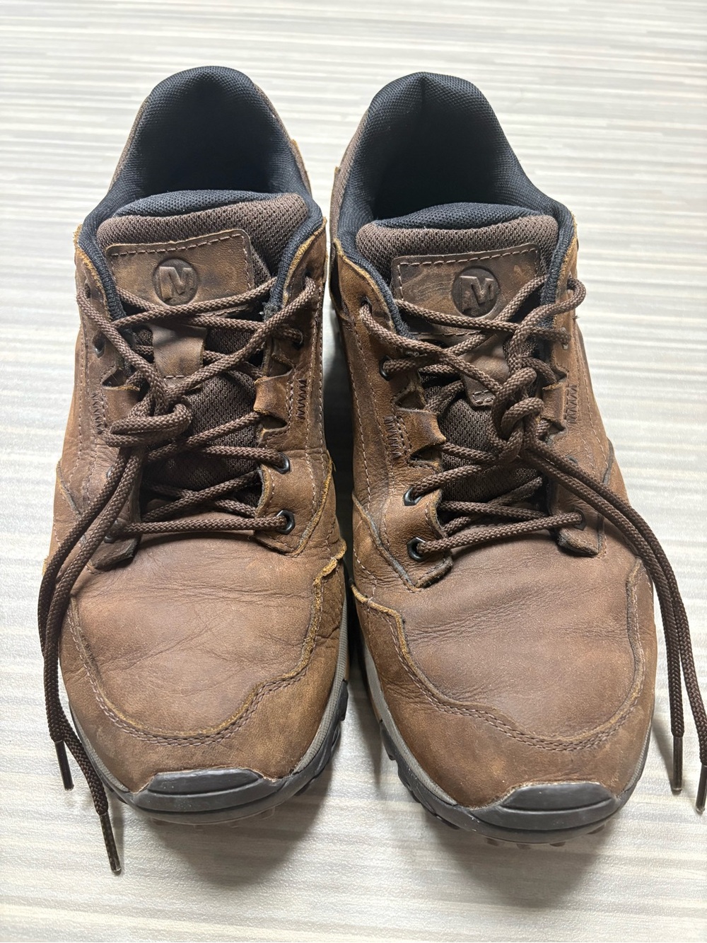 Merrell Moab Adventure Brown Leather Lace-Up Hiking Sneakers